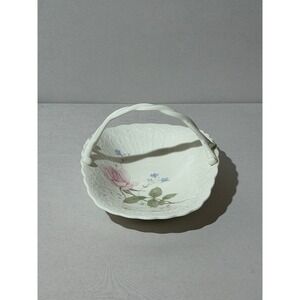 Mikasa April Rose B2053 Bone China Basket Pink Floral Twisted Handle Japan
